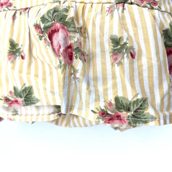 Ralph Lauren Sophie Brooke Floral roses strips ruffle edge sheet set - Picture 2 of 9